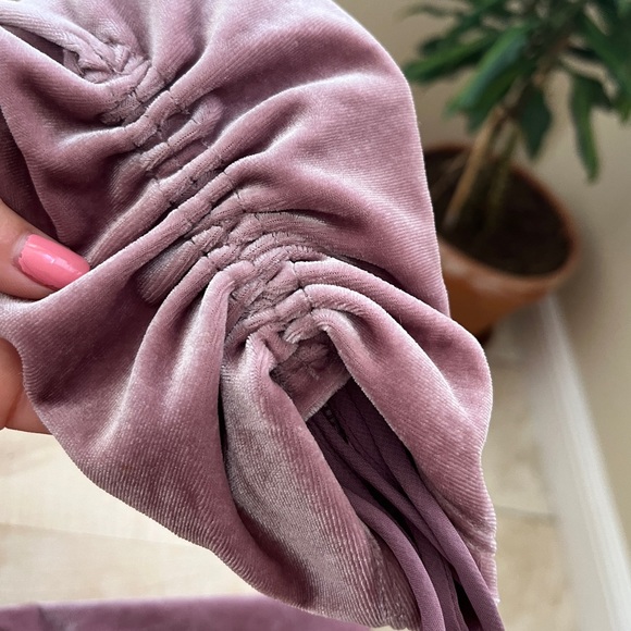 Urban Outfitters Pink Velvet Surplice Romper - Picture 5 of 5